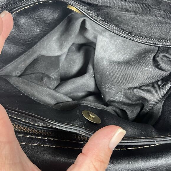 BOC Born Black Faux Leather Crossbody Bag Shoulder Purse Zipper Snap Pockets - Picture 8 of 16